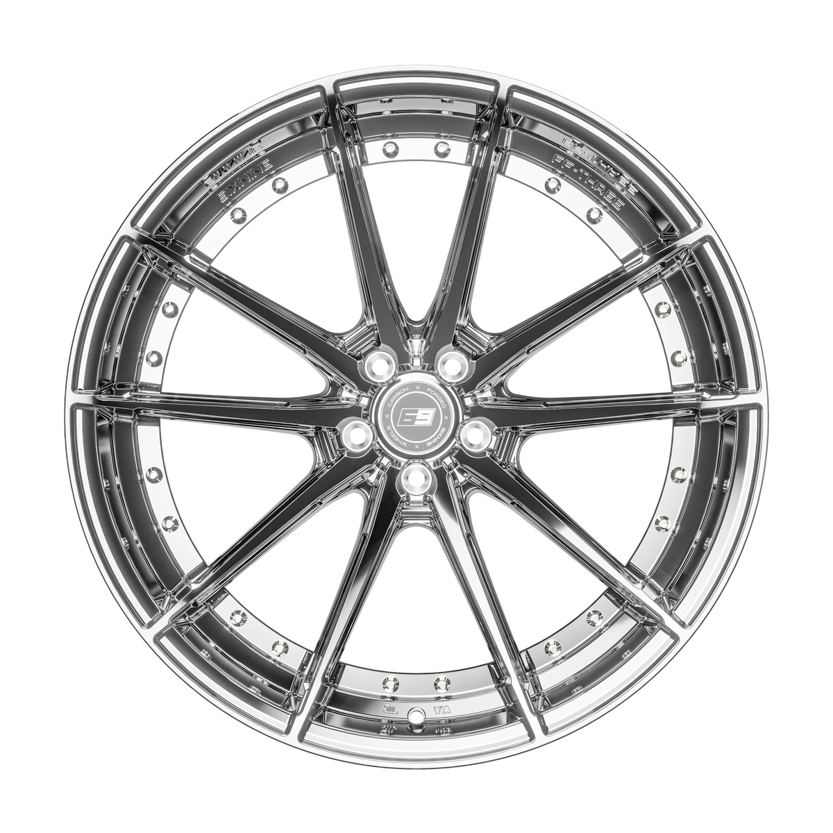 SIXNINE FF-THREE Felgensatz – 4 Felgen 2× 10,5x20 ET15 VA, 2× 11,5x21 ET17 HA, LiquidMetal passend für BMW M2 G87