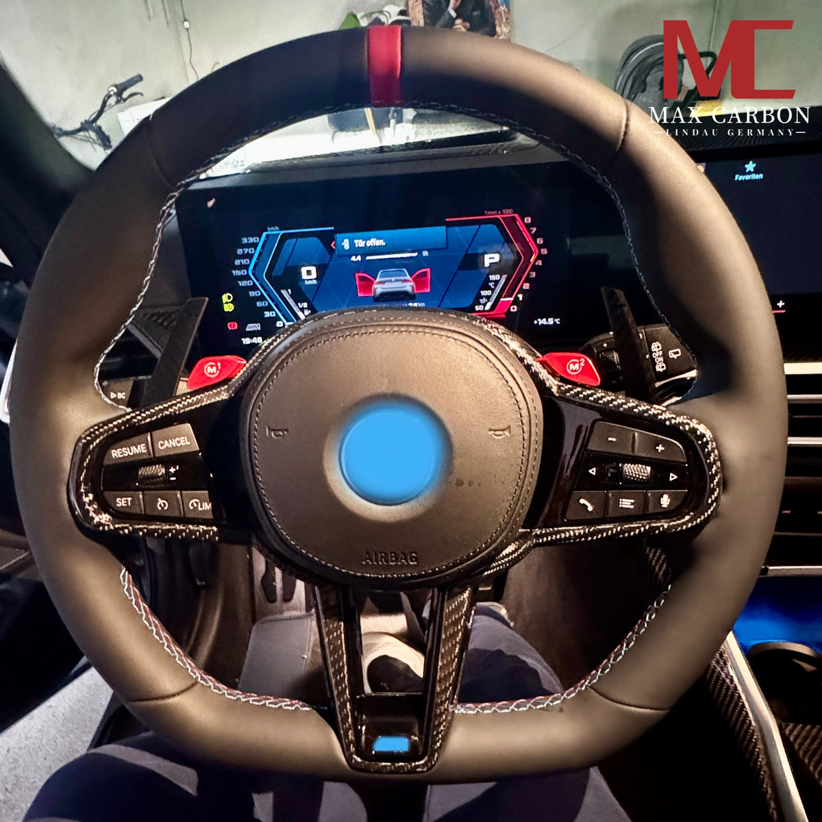 Max Carbon Dry Carbon Lenkrad mit Leder für BMW M2 M3 M4 G80 G81 G82 G83 G87 passend für BMW M2 G87