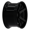SIXNINE EVO-ONE Felgensatz – 4 Felgen 2× 10,5x20 ET15 VA, 2× 11x20 ET12 HA, GlossyBlack passend für BMW M2 G87 – Vorderachse 10,5x20 Seitenansicht