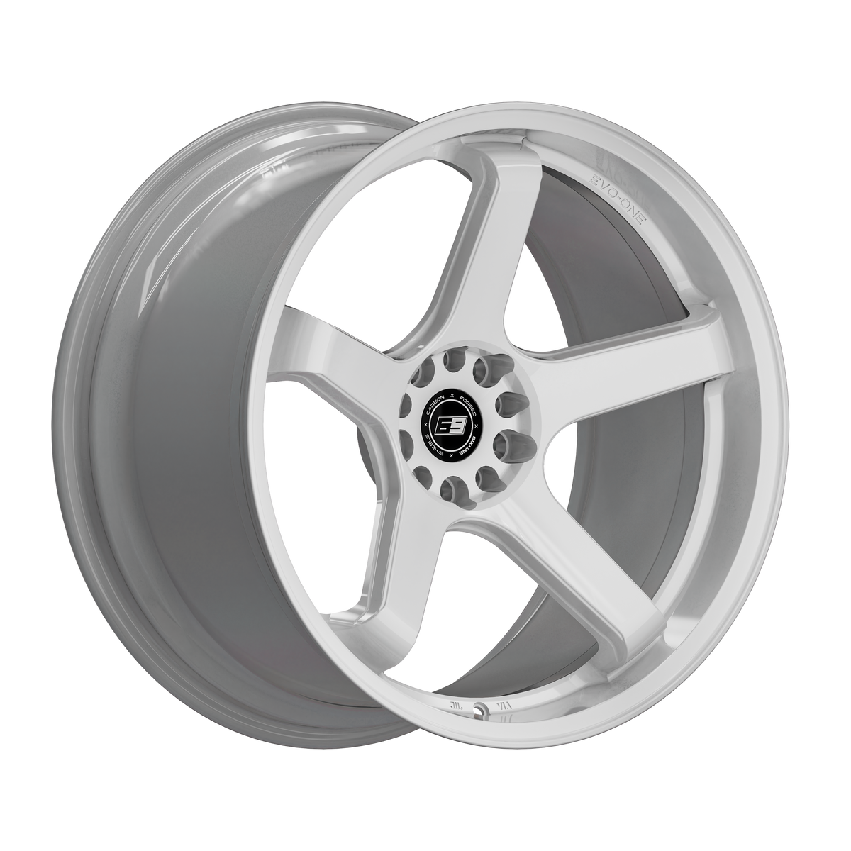 SIXNINE EVO-ONE Felgensatz – 4 Felgen 2× 10,5x20 ET15 VA, 2× 11x20 ET12 HA, PureWhite passend für BMW M2 G87 – Hinterachse 11x20 Halbansicht