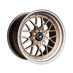 SIXNINE EVO-TWO Felgensatz – 4 Felgen 2× 10,5x20 ET15 VA, 2× 11,5x21 ET17 HA, ChampagneGold passend für BMW M2 G87 – Hinterachse 11,5x21 Halbansicht