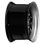 SIXNINE EVO-TWO Felgensatz – 4 Felgen 2× 10,5x20 ET15 VA, 2× 11,5x21 ET17 HA, GlossyBlack passend für BMW M2 G87 – Hinterachse 11,5x21 Seitenansicht