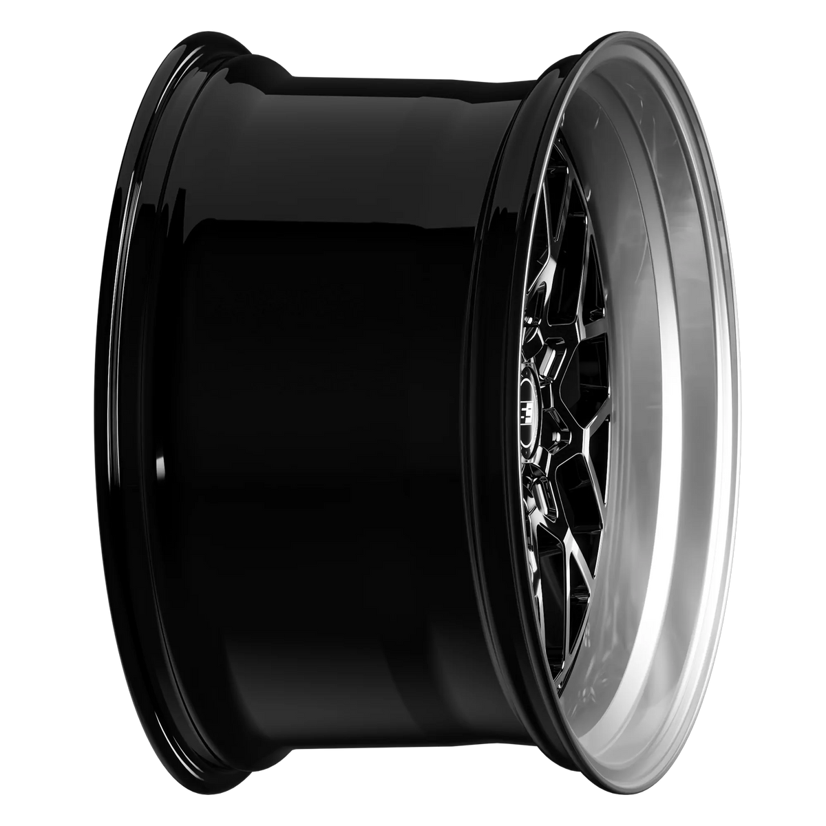 SIXNINE EVO-TWO Felgensatz – 4 Felgen 2× 10,5x20 ET15 VA, 2× 11,5x21 ET17 HA, GlossyBlack passend für BMW M2 G87 – Hinterachse 11,5x21 Seitenansicht