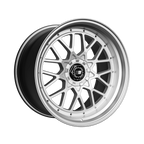 SIXNINE EVO-TWO Felgensatz – 4 Felgen 2× 10,5x20 ET15 VA, 2× 11,5x21 ET17 HA, HyperSilver passend für BMW M2 G87 – Hinterachse 11,5x21 Halbansicht