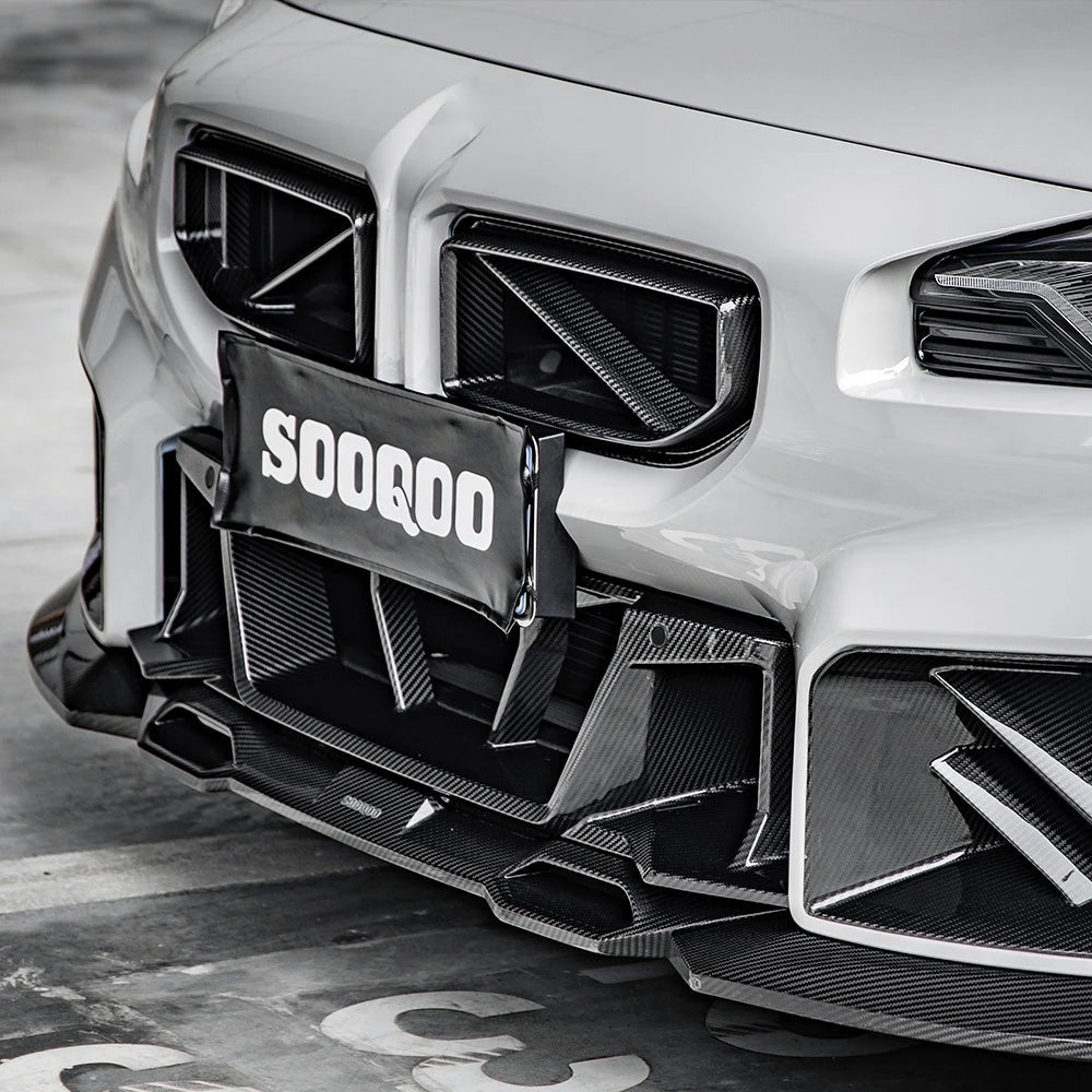 Max Carbon Dry Carbon Front Kühlergrill nur Kompatibel mit SOOQOO FRONTLIPPE passend für BMW M2 G87