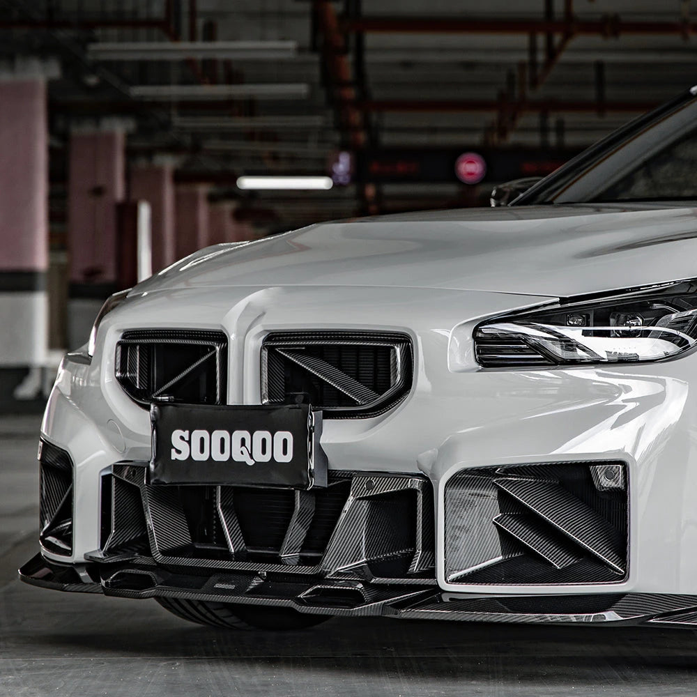 Max Carbon Dry Carbon Front Kühlergrill nur Kompatibel mit SOOQOO FRONTLIPPE passend für BMW M2 G87