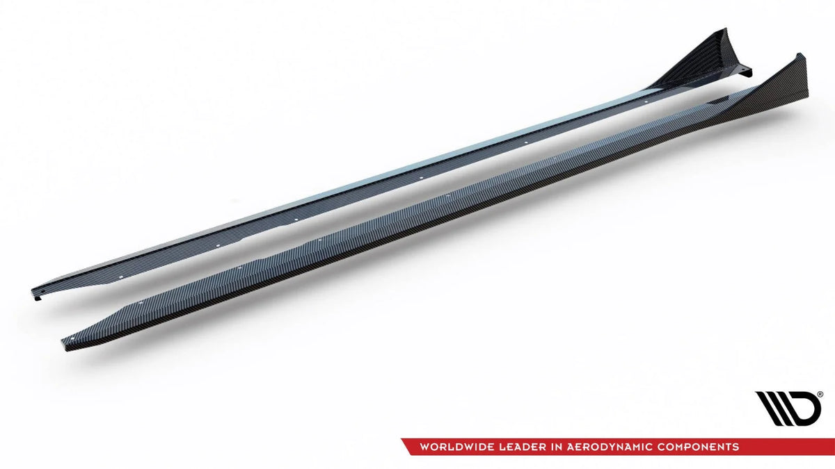 Maxton Design Seitenschweller-Ansätze – Sichtcarbon (Prepreg) passend für BMW M2 G87