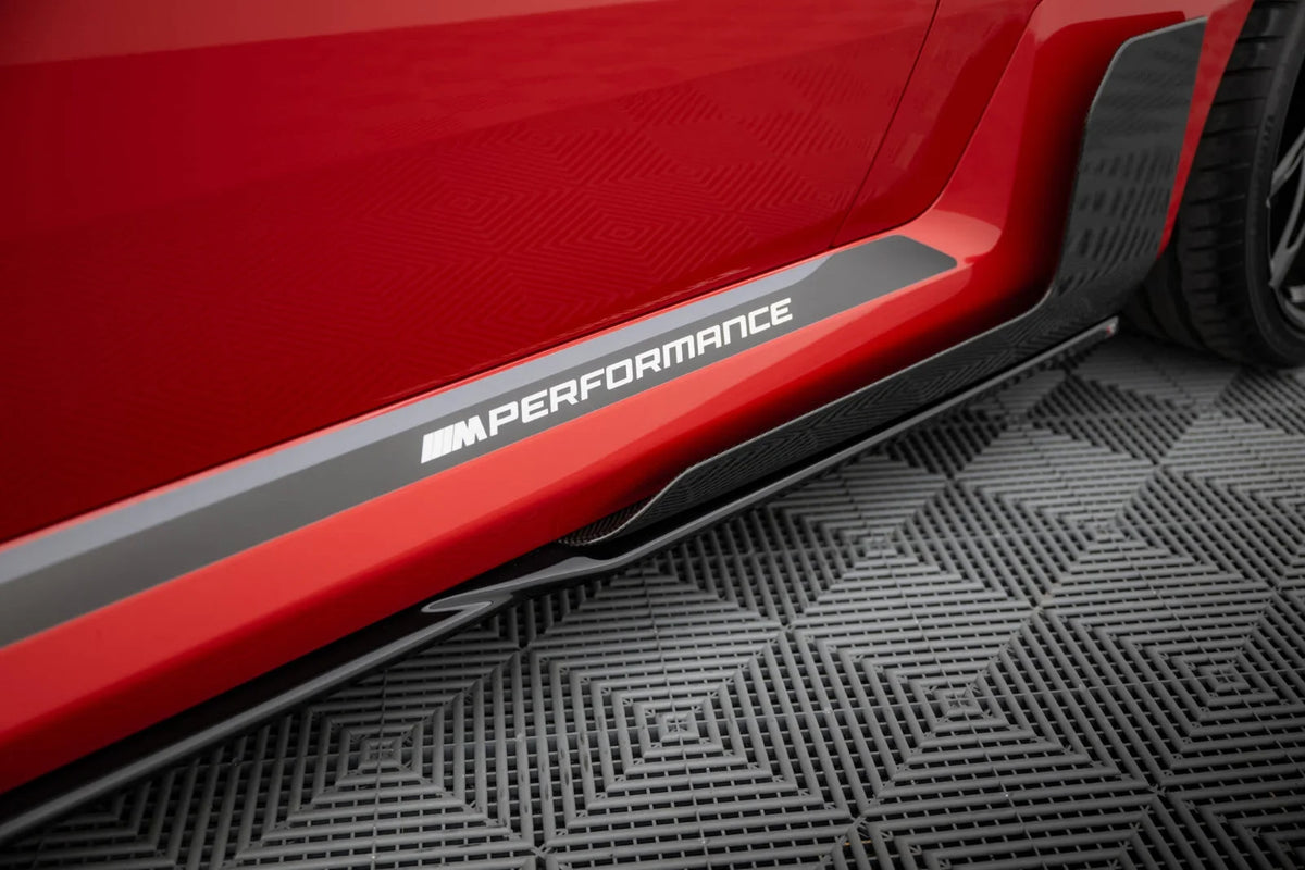 Maxton Design Seitenschweller-Ansätze für BMW M2 M-Performance G87 – Schwarz glänzend passend für BMW M2 G87