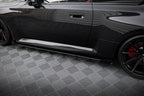 Maxton Design Street Pro Seitenschweller-Ansätze V.1 mit Flaps – Schwarz matt, Flaps schwarz glänzend passend für BMW M2